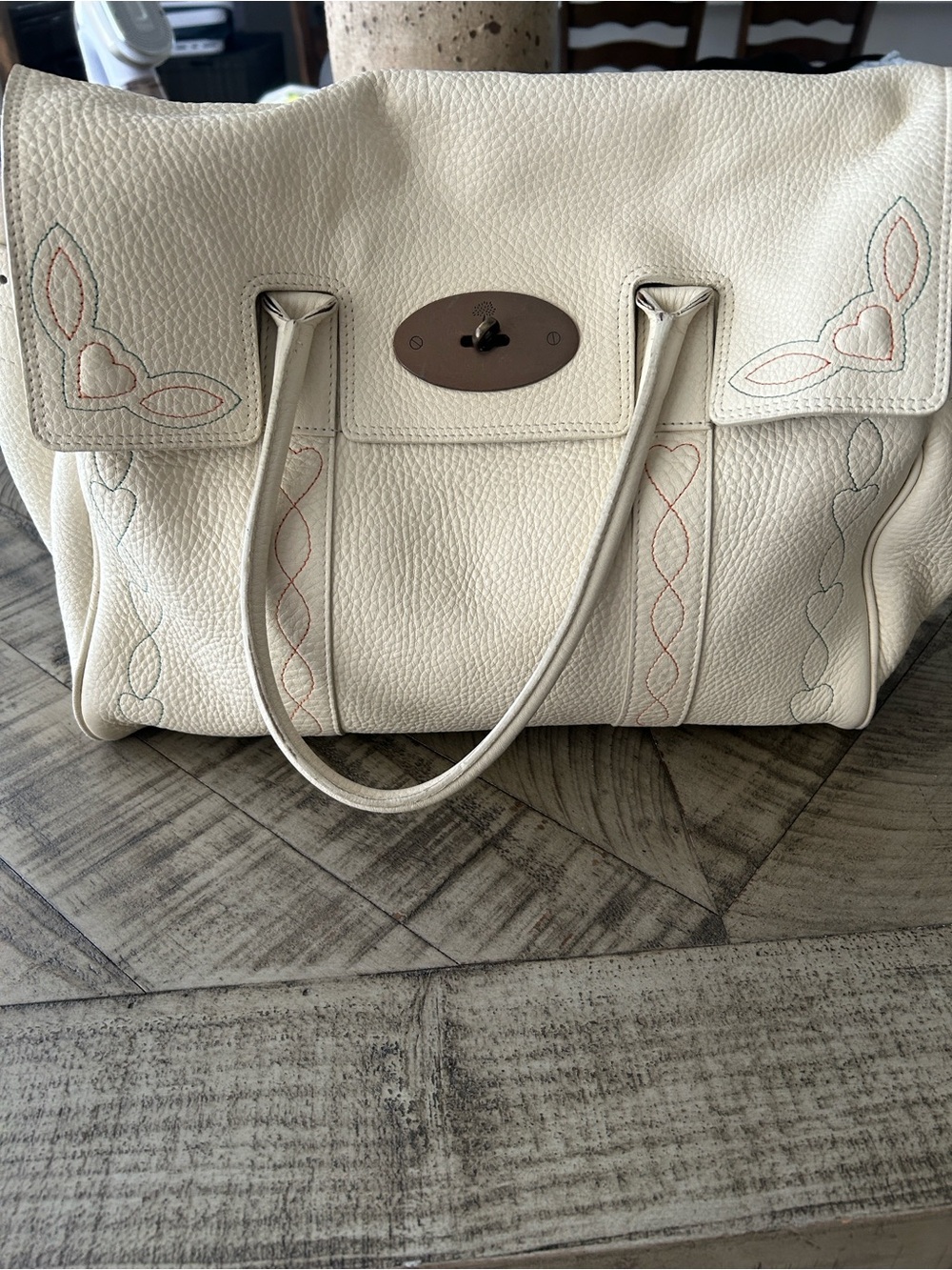 Mulberry Cream Leather Top-Handle Women’s Bag